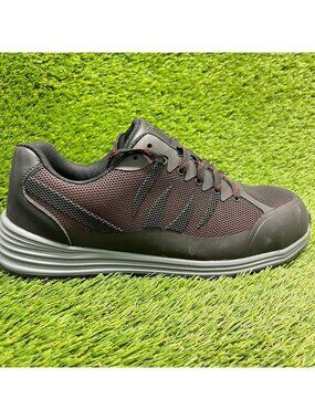 Genuine Grip Fangs Mens Size 11.5 Black Burgundy Composite Toe Safety Work Shoes